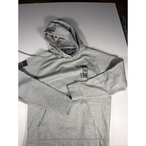 Nine Line Apparel Men's M Gray Tactical Hoodie American Flag Helicopter